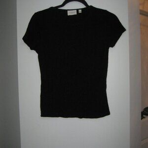 Ribbed Cyrus black crew neck tshirt